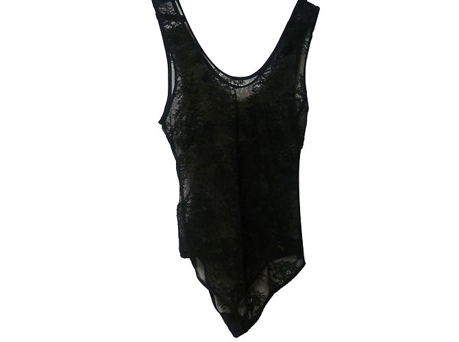 Autre Marque Body in pizzo nero
