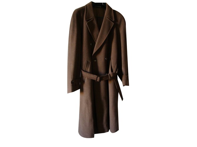 inconnue Men Coats Outerwear Caramel Wool  ref.50540