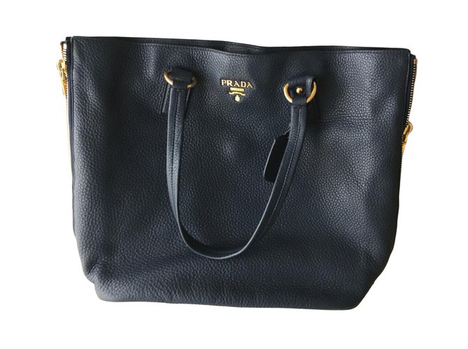 Prada Handbags Blue Leather  ref.50552