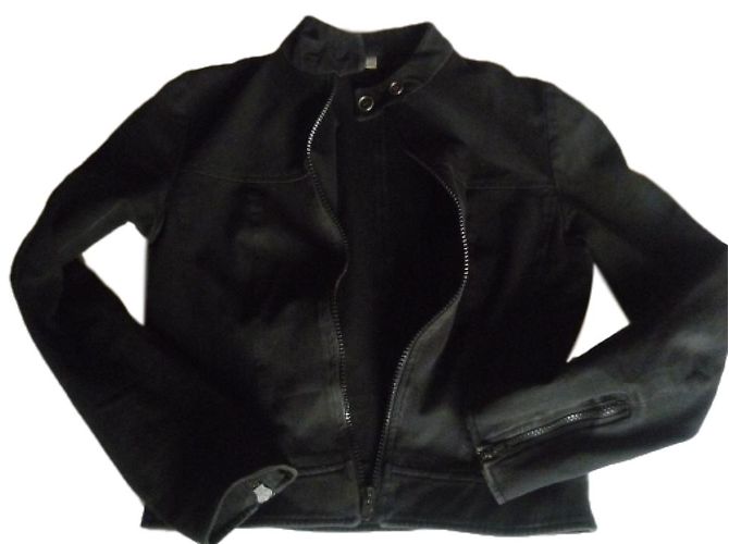 Autre Marque Giacca nera in cotone con collo mao Nero