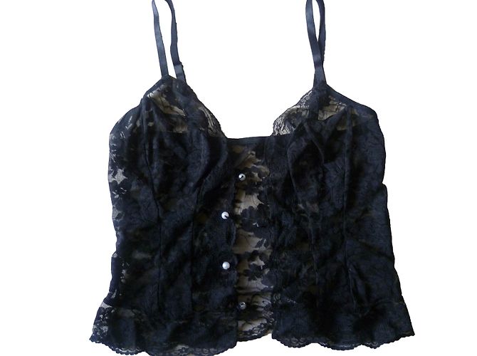 Autre Marque Black lace camisole with thin straps
