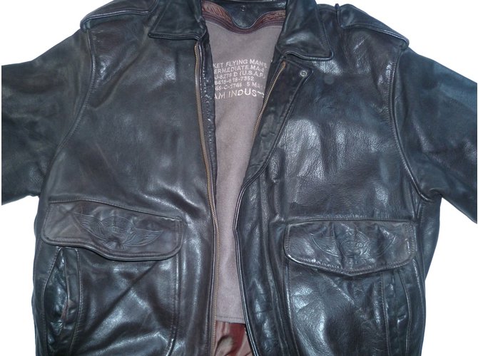 Autre Marque Blazers Jackets Dark brown Leather  ref.50584