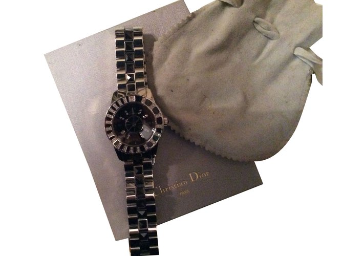 Dior Reloj Christal con diamantes. 28MM Plata Oro blanco  ref.50613