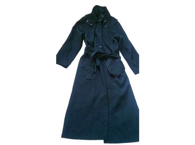 Barbara Bui Reversible coat Black Wool  ref.50686
