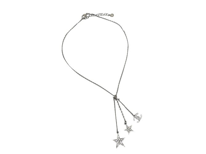 Chanel hängende Halskette Silber Metall  ref.50713