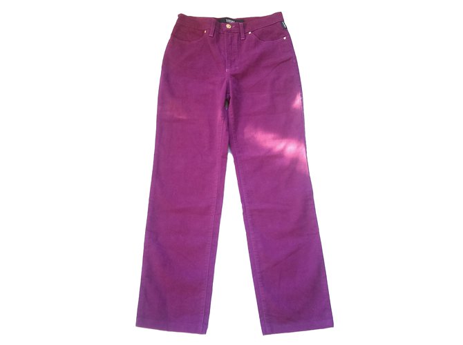 Versace Pantalones, polainas Terciopelo Algodón  ref.50735