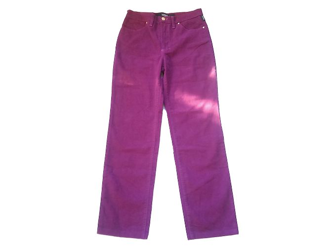 Versace Samthose Aubergine Hohe Taille