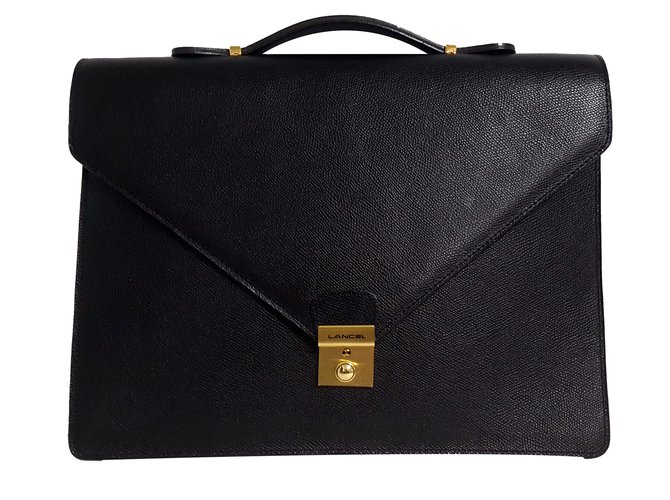 Lancel Bags Briefcases Black Leather  ref.50745