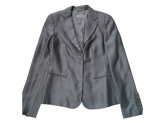Emporio Armani Jackets Grey Wool Viscose  ref.50755