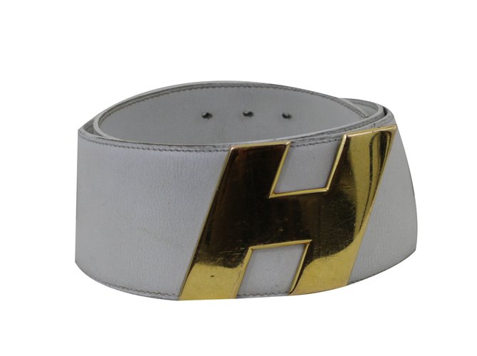 Hermès H Belt White Leather  ref.50761