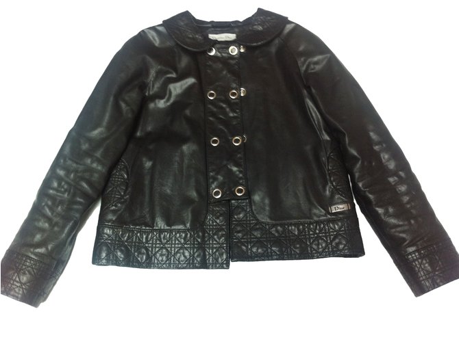 Dior Chaqueta de cuero Negro  ref.50791