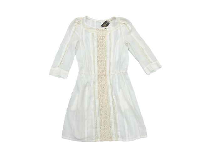 Vestido Maje de algodão branco com mangas 3/4