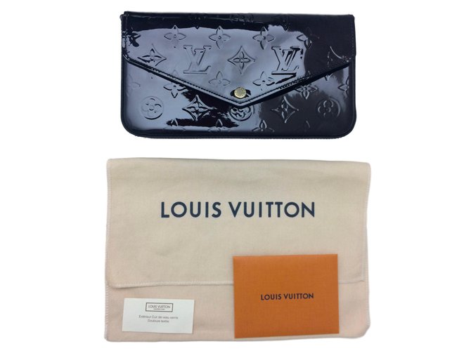 Superbe Sac Pochette Louis Vuitton Félicie en cuir verni état neuf ! Cuir vernis Marron foncé  ref.50854