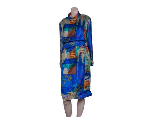 Louis Féraud Dresses Blue Multiple colors Silk  ref.50887