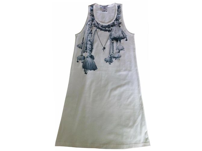 Top sin mangas Givenchy Necklace blanco con estampado 3D algodón S