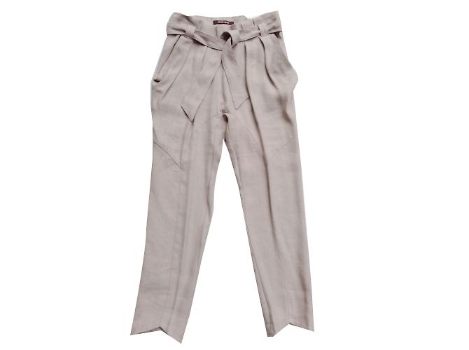 Pantalones de lino Roberto Cavalli Beige