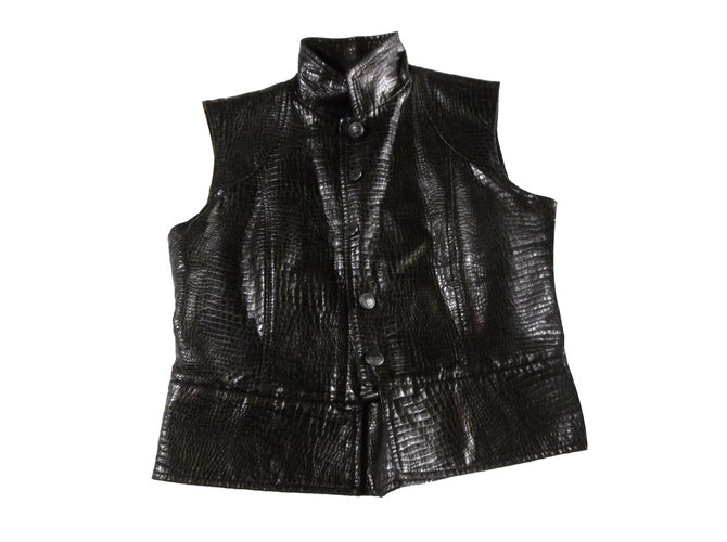 Chanel  Fall Winter 2003 Collection Classic Vest Jacket Black Cotton  ref.50959