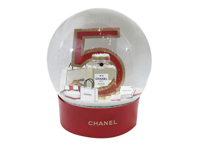 Chanel Bola de neve Vermelho Plástico  ref.51058