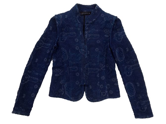 Giacca Zara in cotone blu