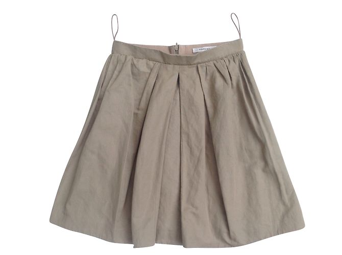 Gonna Carven in cotone beige svasata