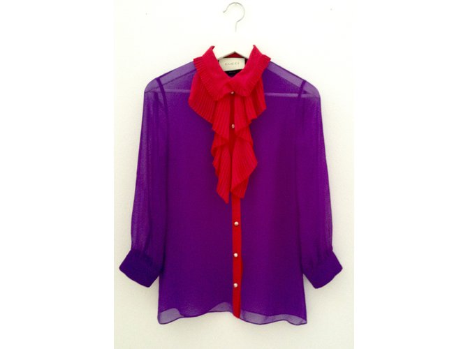 Gucci Blouse Purple Silk  ref.51111
