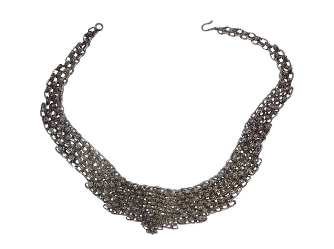 Vintage Necklaces Silvery Silver  ref.51123