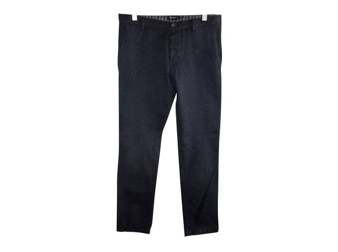 Aquascutum london men's new chinos pants Blue Cotton  ref.51153