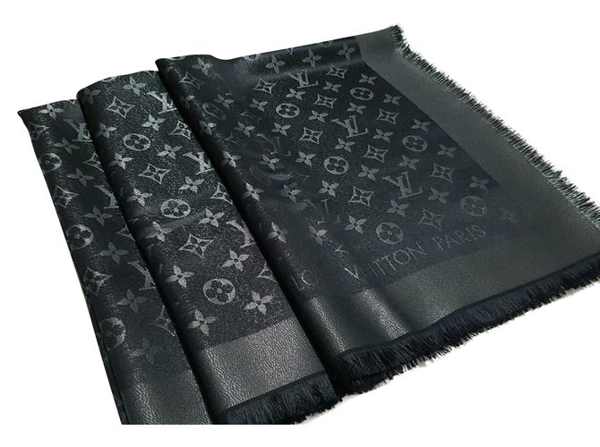 Louis Vuitton Sciarpa classica Monogram Nero Seta
