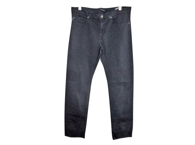 Aquascutum men's 5 pockets pants new Blue Cotton  ref.51161