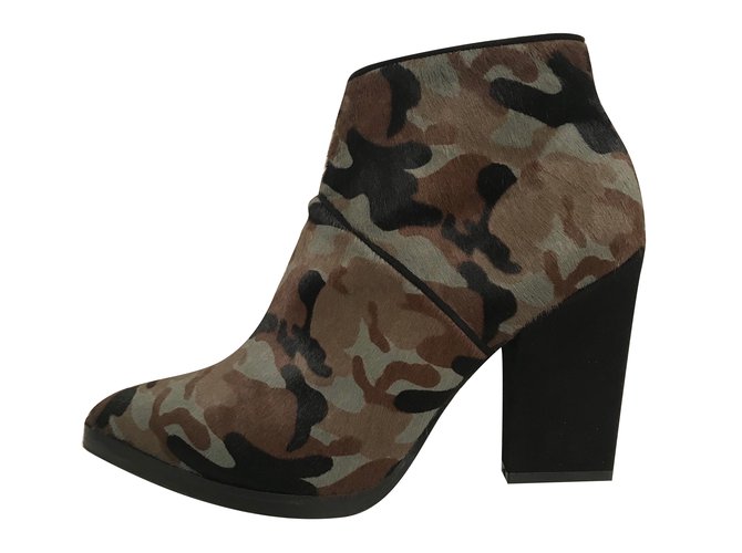 Autre Marque EMPRESA Ankle Boots Brown Black Khaki Leather  ref.51176