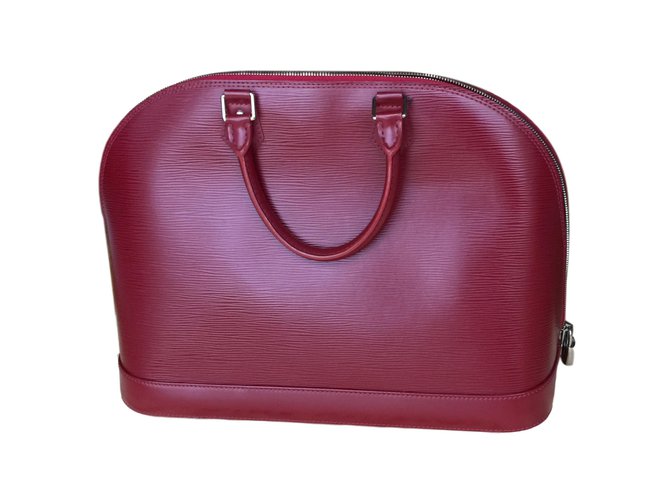 Alma Louis Vuitton Handbags Red Leather  ref.51377