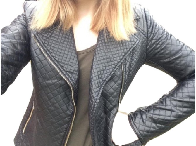 Autre Marque Schwarze Lederjacke Größe 36 