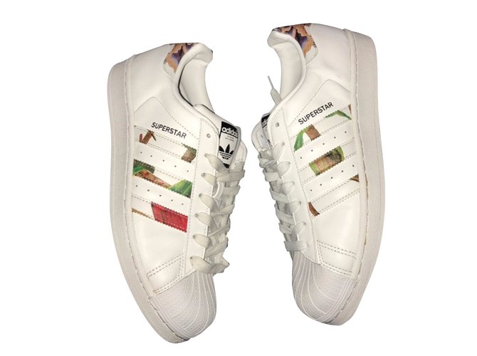 Adidas Sneakers White Leather  ref.51578