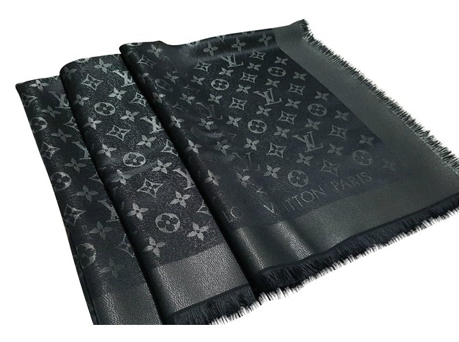 Louis Vuitton Sciarpa classica Monogram Nero Seta