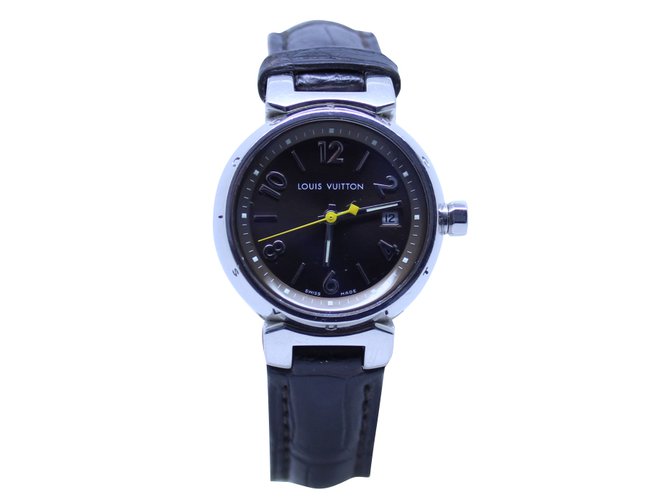 Louis Vuitton Feine Uhren Schwarz Stahl  ref.51611