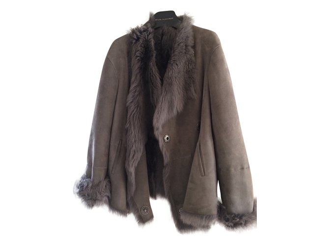 Gerard Darel Coats, Outerwear Grey Fur  ref.51657