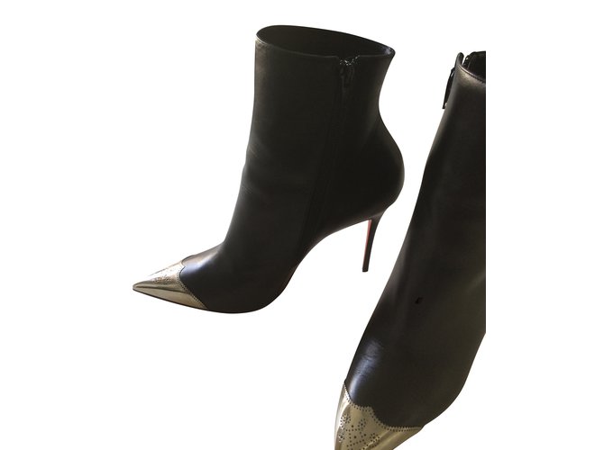 Christian Louboutin Ankle Boots Black Leather  ref.51661