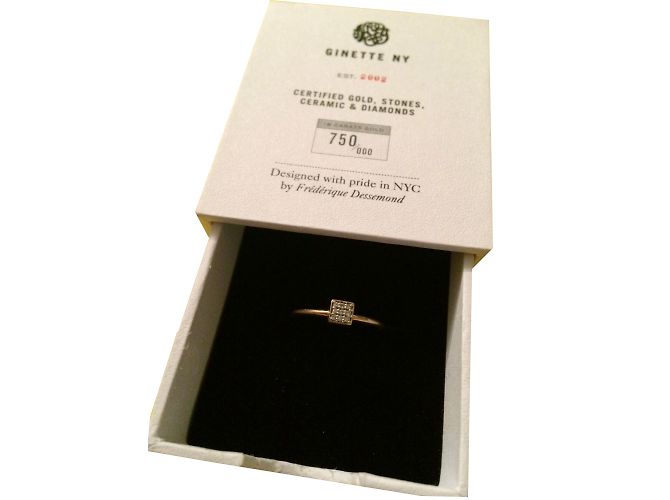 Ginette Ny Ever square mini diamonds Golden