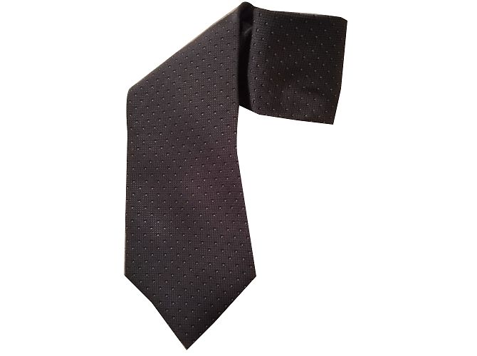 Jean Louis Scherrer Silk Tie Grey Blue Dots