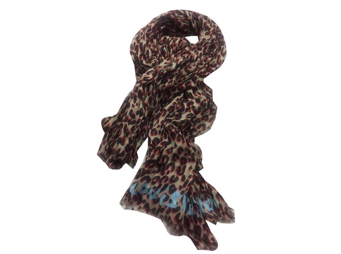 Louis Vuitton shawl cachemire vuitton stephen sprouse Soie Marron  ref.51794
