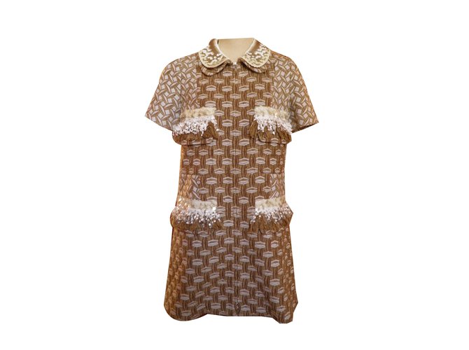 Louis Vuitton Kleid Beige  ref.51824