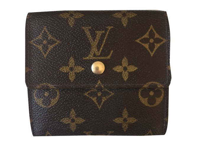 Louis Vuitton porte-monnaie Toile Marron foncé  ref.51828
