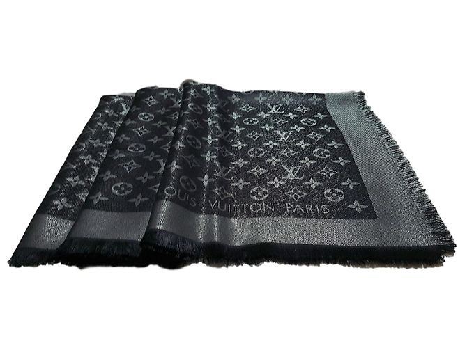 Louis Vuitton Sciarpa classica Monogram Nero Seta