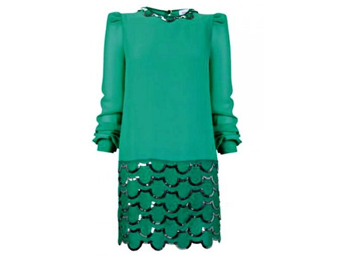Hoss Intropia Dress Green Silk  ref.51945