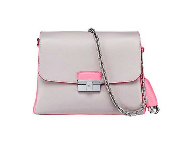 Diorling Handtasche aus zweifarbigem Leder Pink  ref.51982