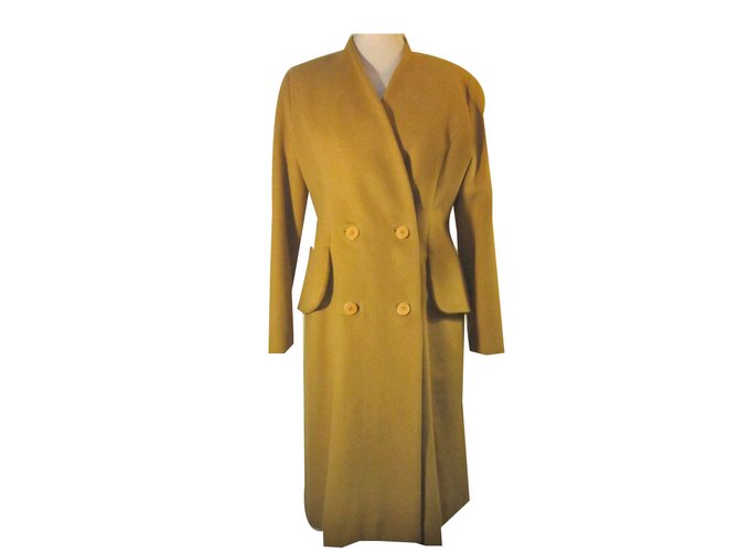 Hermès Coats, Outerwear Mustard Wool  ref.52014