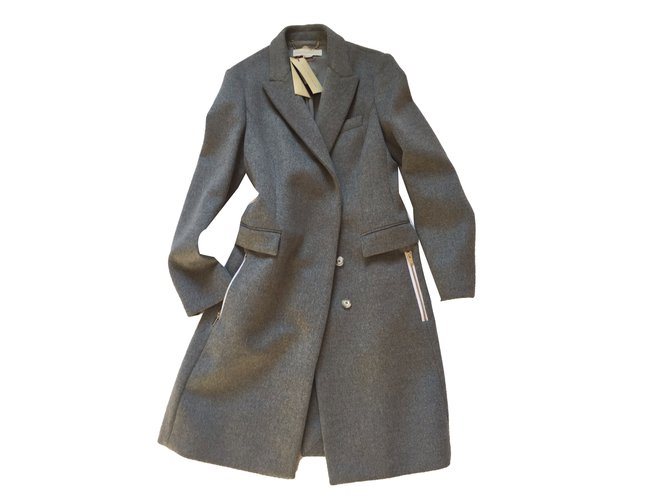 Stella Mc Cartney Coats, Outerwear Grey Wool  ref.52025