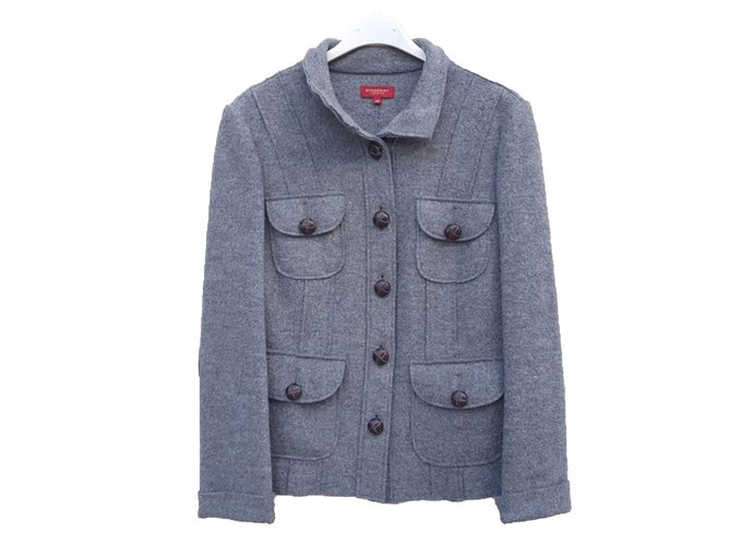 Burberry Jacket Grey Wool  ref.52038