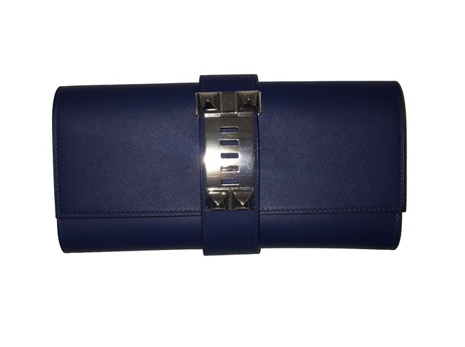 Hermès Medor Blue Leather  ref.52109