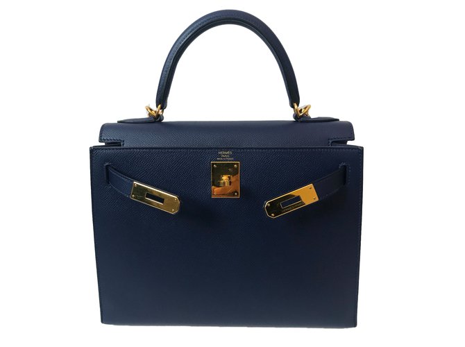Hermès Kelly 28 Blue Leather  ref.52111